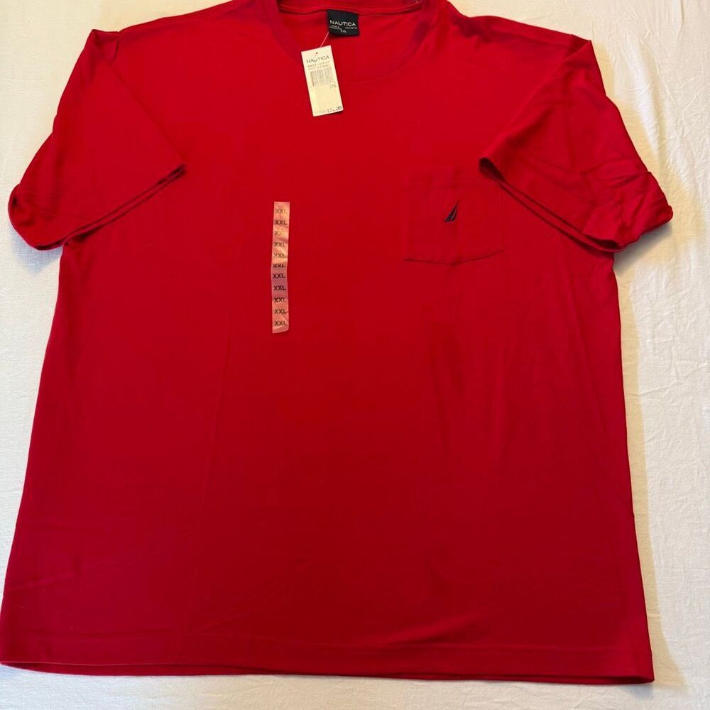 Nautica | NWT Pocket T-Shirt | Red | Crew Neck | Short Sleeve | 2XL - Picture 4 of 12